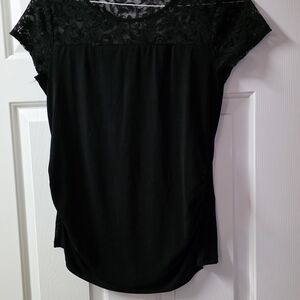 New York & Company Black Lace Blouse